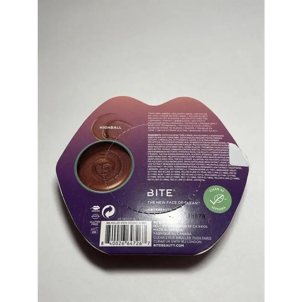 BITE BEAUTY Agave+ Agave Plus Lip Tint Tin Tinted Lip Balm Highball‎